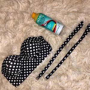 Black & White Polkadot Bikini Top